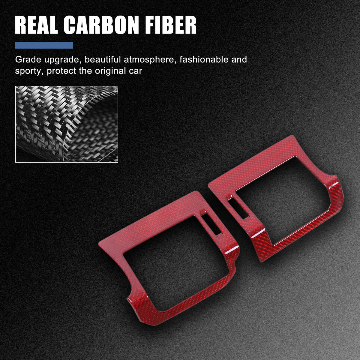Red Real Carbon Fiber Air Vent Outlet Cover Trim For LR Defender L663 2020-24 21