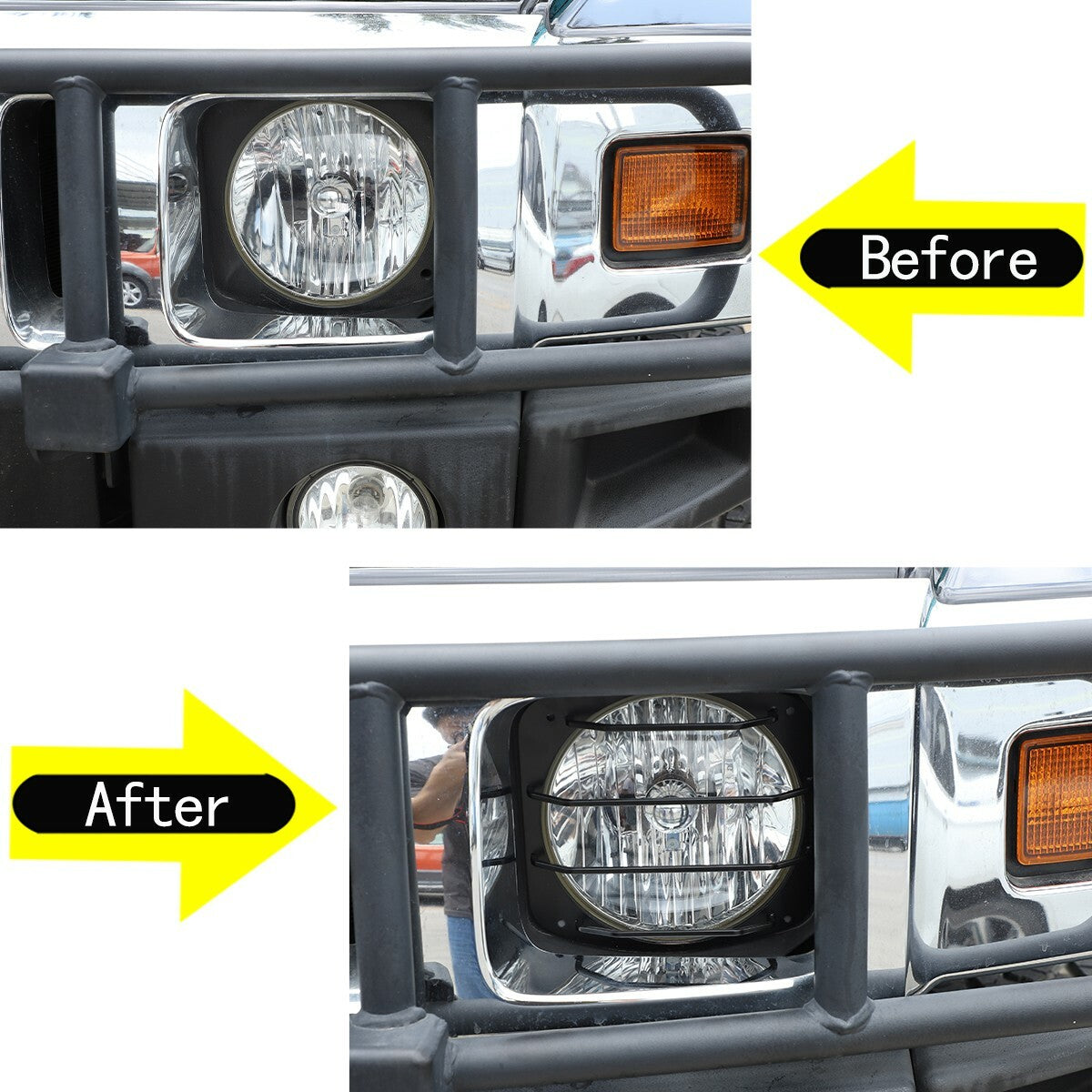 Headlight Light Lamp Cover Guard Trim For Hummer H2 2003-2009 3