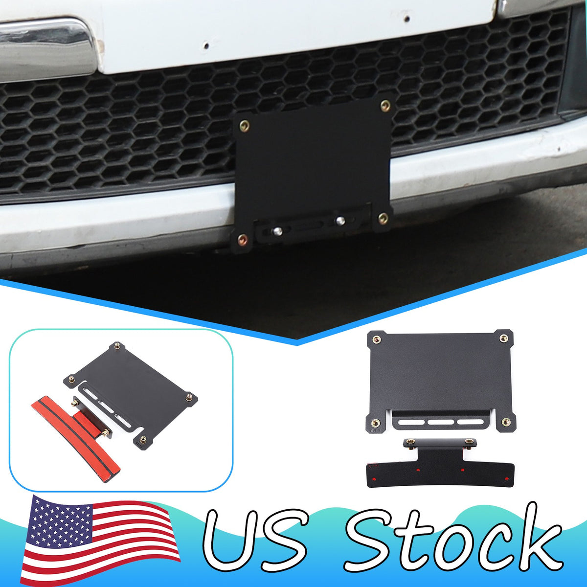 Front Bumper Tow Hook License Plate Mount Bracket For Fiat 500 2007+ US 1