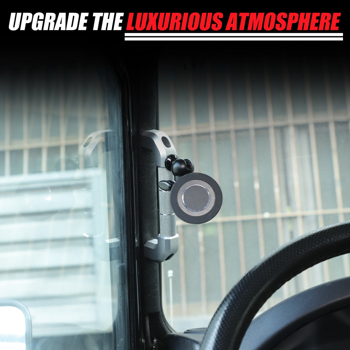 Replace Silver A-Pillar Handle W/Phone Mount For LR Defender L316 2004-2018 19