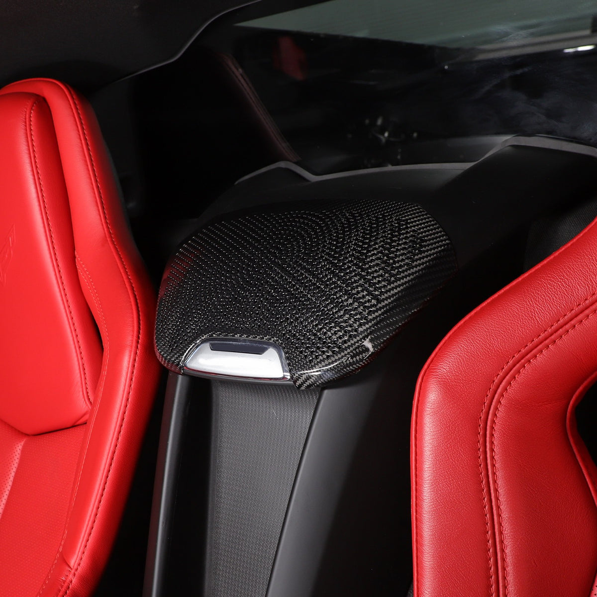 Real Carbon Fiber Rear Seat Single Speaker Grill Trim For Corvette C8 1LT 2020+ 16