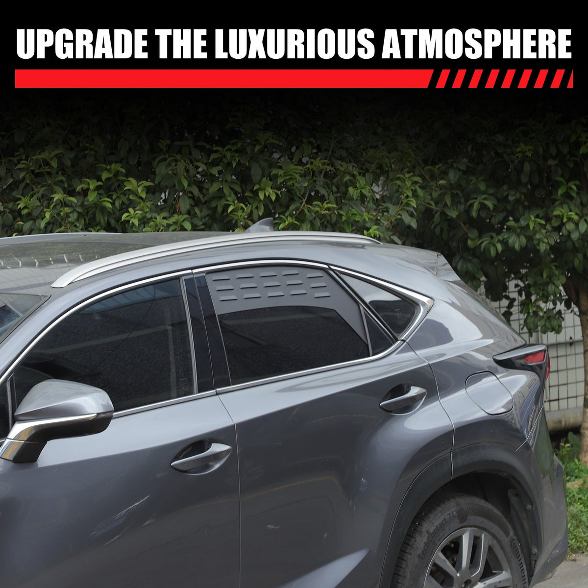 Aluminum Rear Door Window Louver Air Vent Panel Trim Cover For Lexus NX 2015+ 3