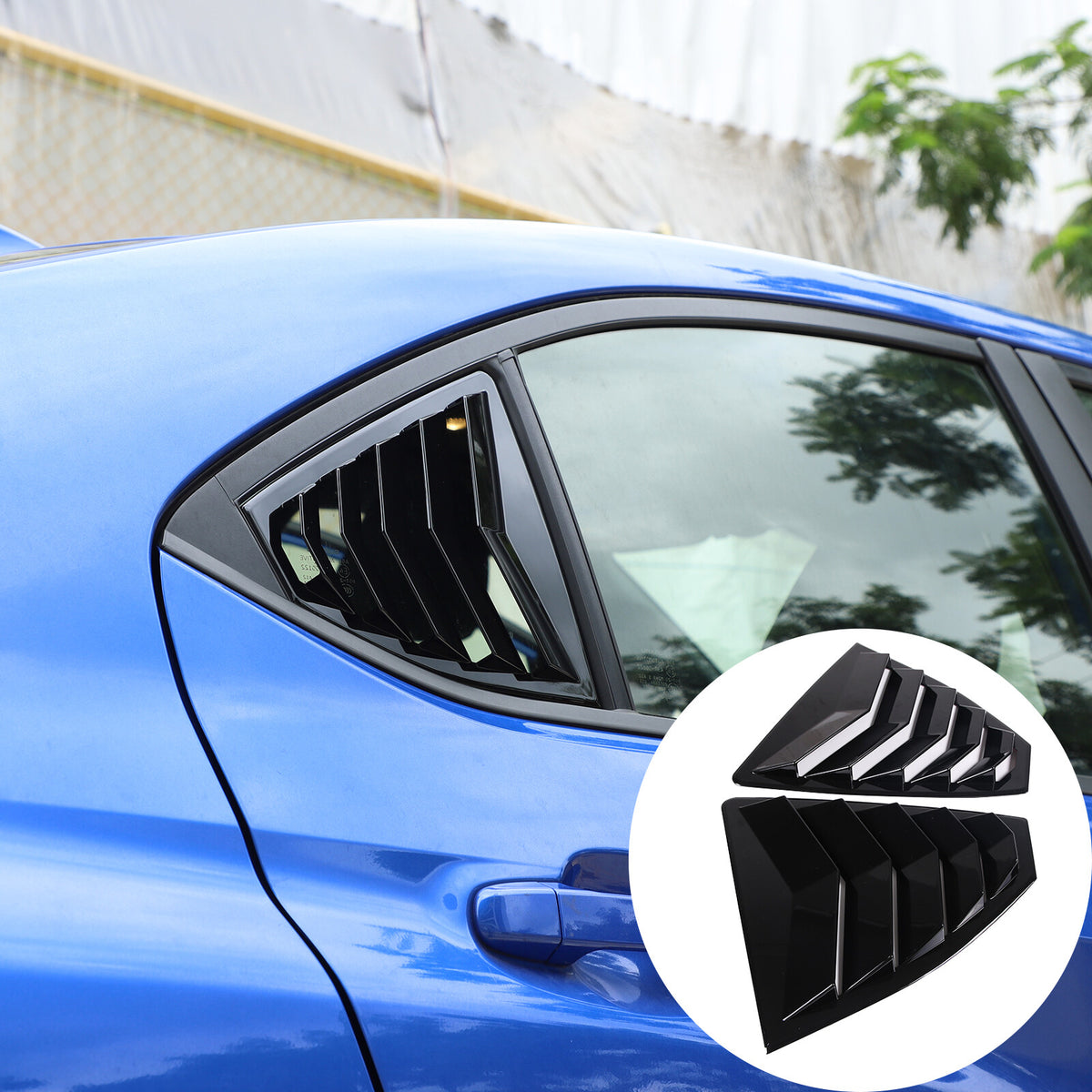 Glossy Piano Black Exterior Door Handle Window Louver Trim For Subaru WRX 22-25 23