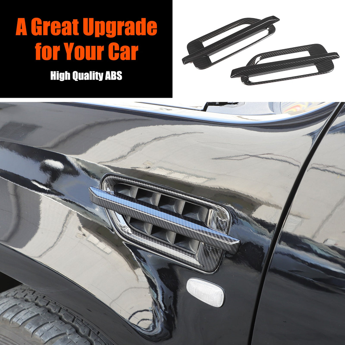 Carbon Fiber ABS Side Fender Airvent Trim For Cadillac Escalade 2007-2014 US 1