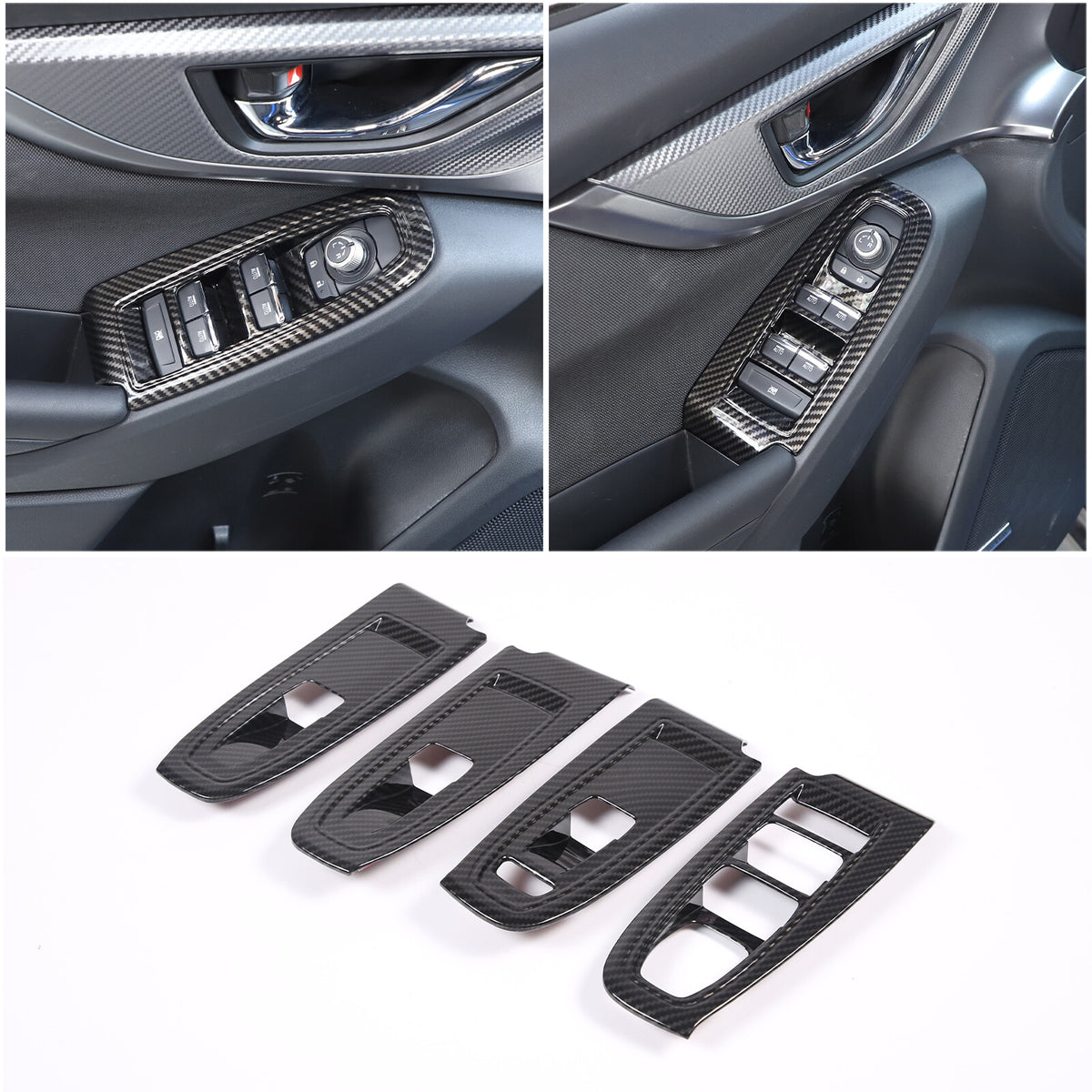 ABS Carbon Fiber Interior Center Console Cover Trim Set for Subaru WRX VB 22-24 8