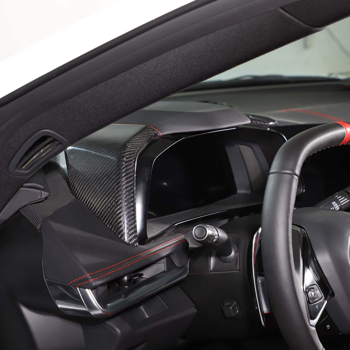 4xReal Carbon Fiber Dashboard Instrument Upper Panel Cover For C8 Corvette 20-25 8