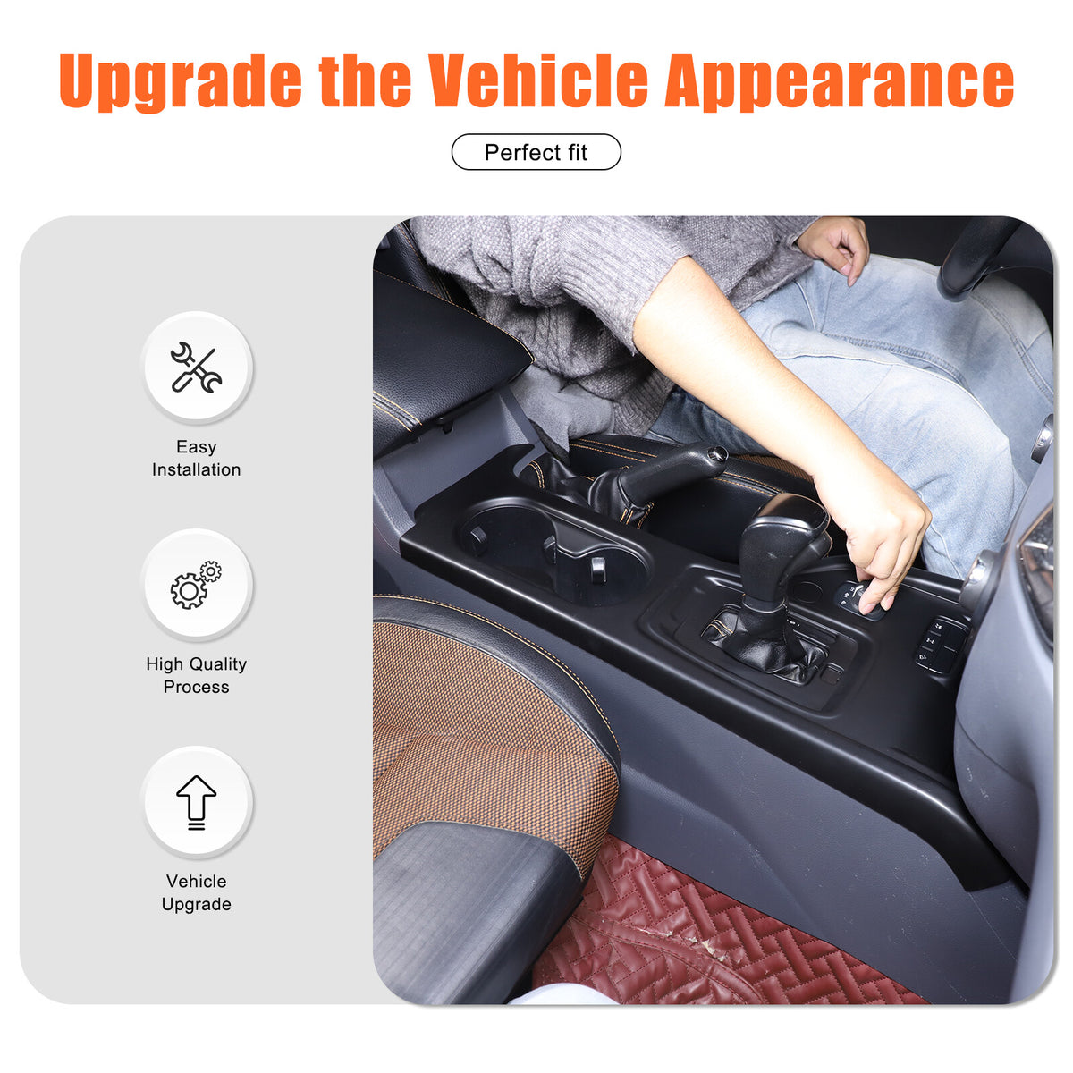 Carbon fiber color Button Gear Panel Cover For Ford Ranger 2015-2021 8
