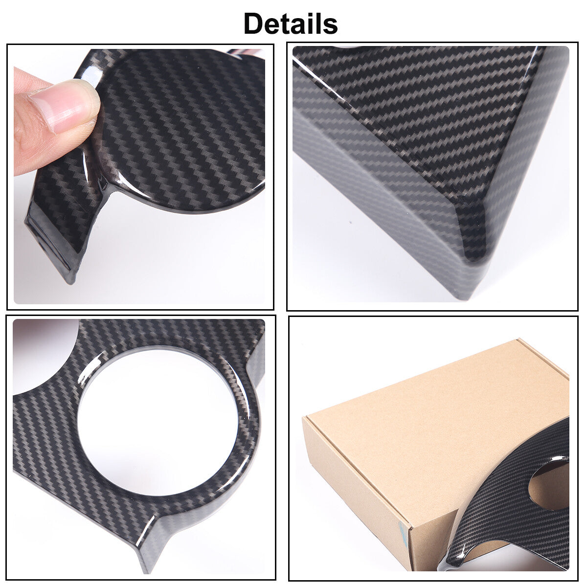 7pcs Carbon Fiber ABS Center Console Cover Trim Frame For Toyota Tundra 2007-13 4