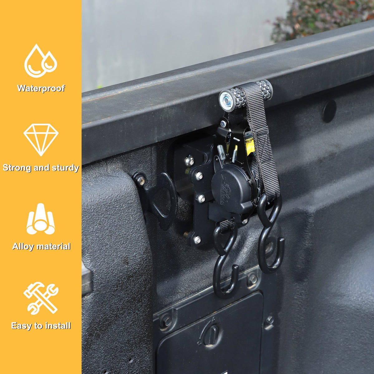 Truck Bed Retractable Ratchet Tie Down Straps Tightener For Ford Maverick 2022+ 8