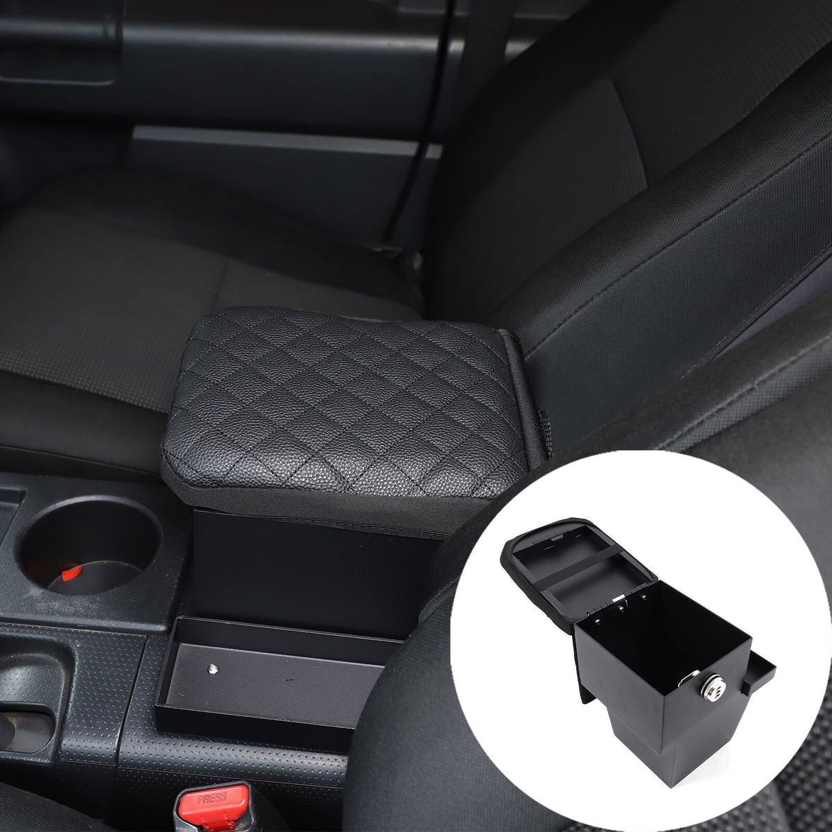 Steel Center Console Armrest Safe Storage Box w Lock For Toyota FJ Cruiser 07-21 22