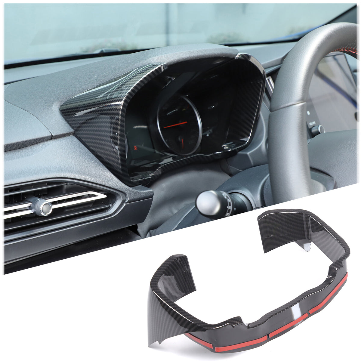 ABS Carbon fiber Dashboard Instrument Frame Trim Cover For Subaru WRX VB 2022-24 18