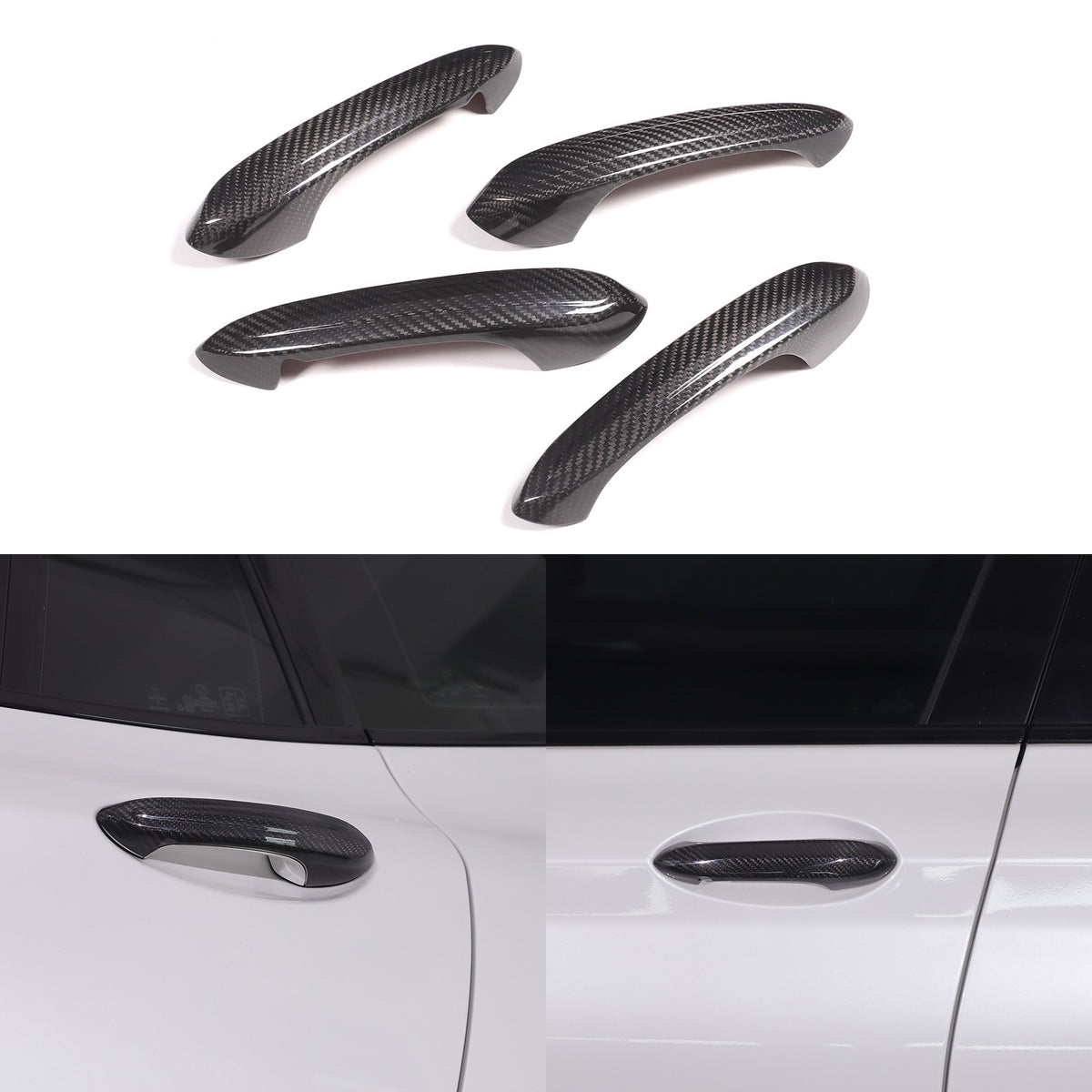Real Carbon Fiber Exterior Outer Door Handle Cover Trim For BMW X3 G01 2018-2023 7