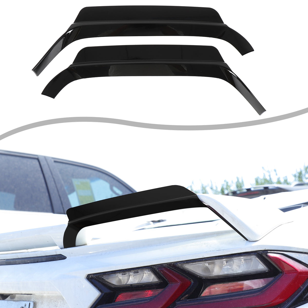 Glossy Piano Black Rear Spoiler Wing Cover Trim Frame For Corvette C8 2020-26 2