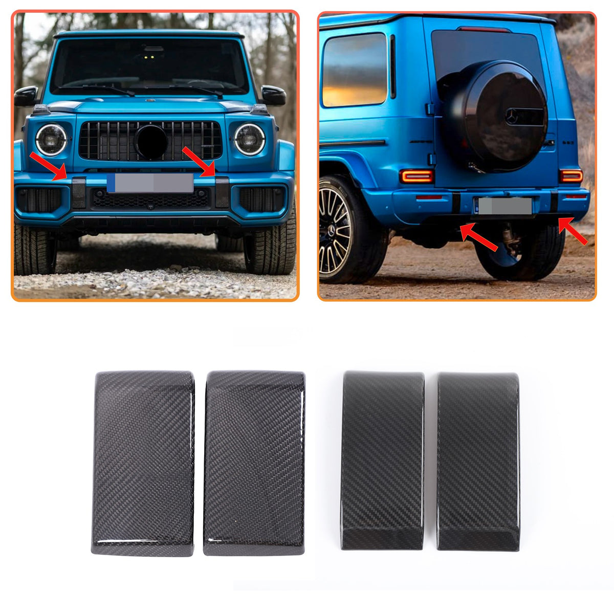 Real Carbon Fiber Front Rear Bumper Trim For Benz G-Class G550 G63 W465 25+ US 2