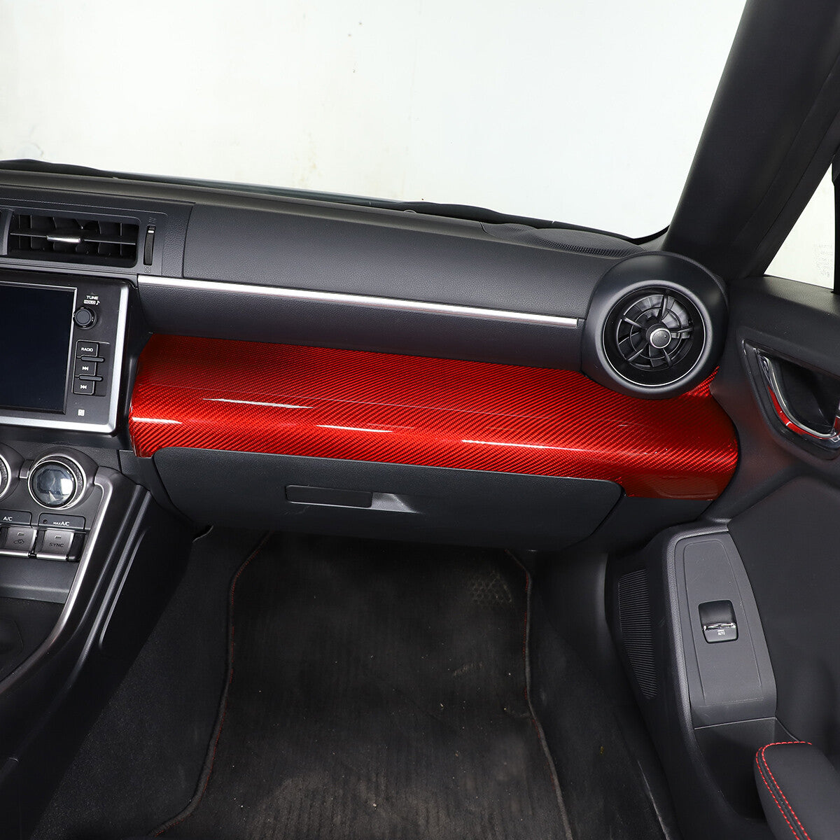 Red Real Carbon Fiber Interior Center Console Trim Set Kit For Subaru BRZ 22+ 70