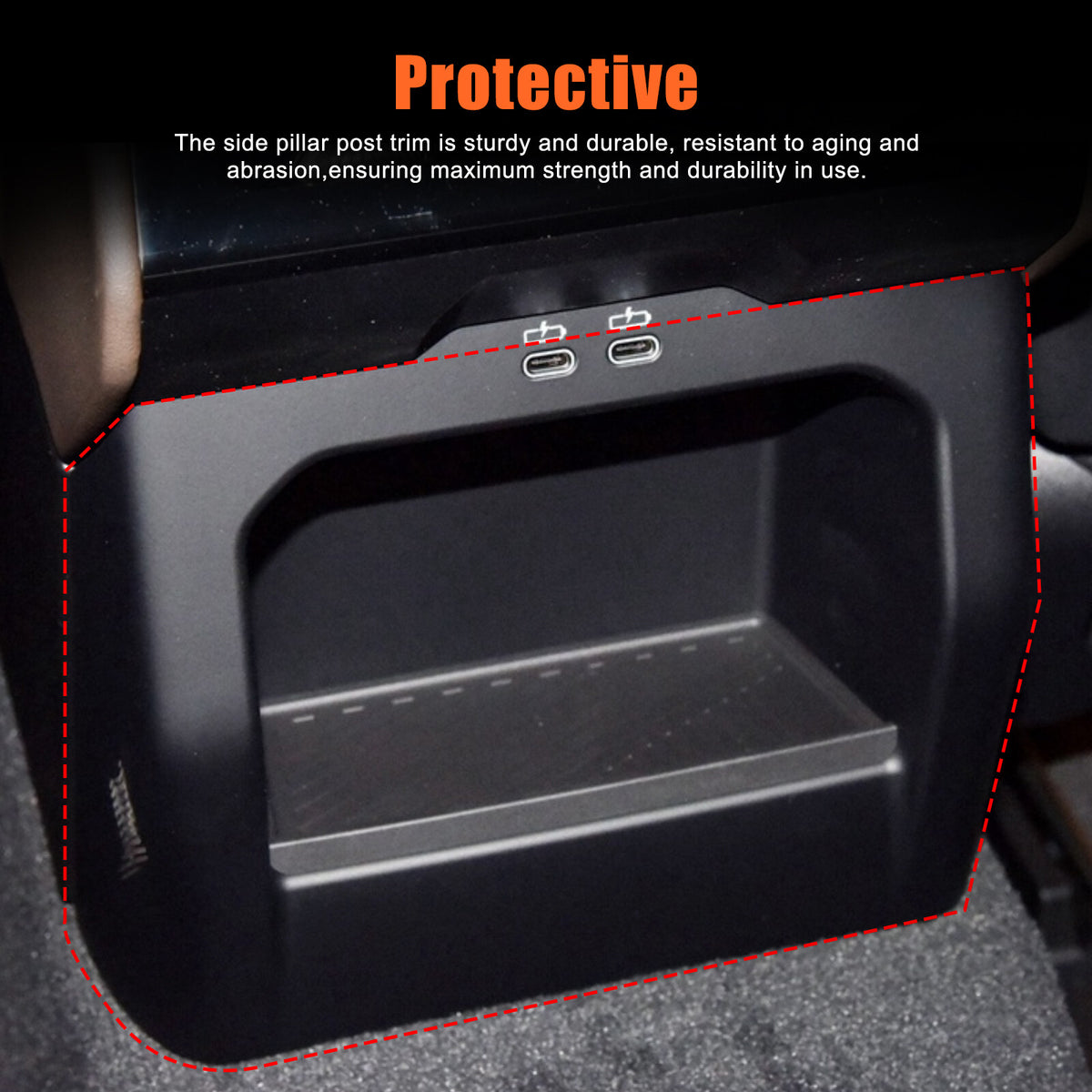 Carbon ABS Interior Rear Air Vent Anti-Kick Panel Trim For BMW 5 Series G60 24+ 9