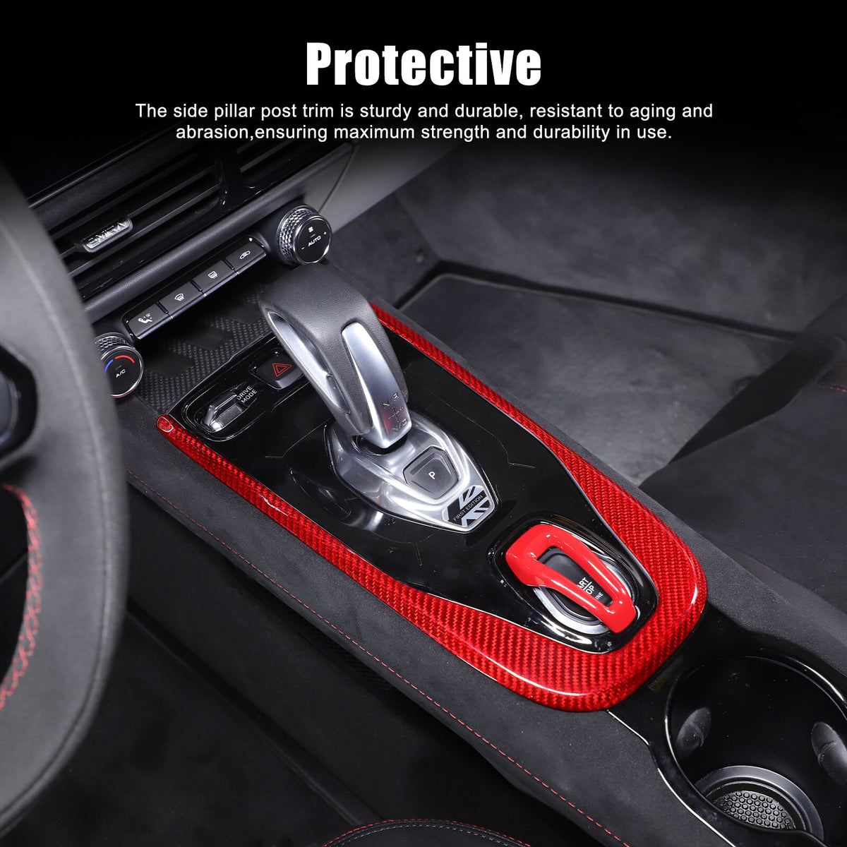 Red Real Carbon Fiber Interior Exterior Conosle Trim Cover For Lotus EMIRA 21-25 142