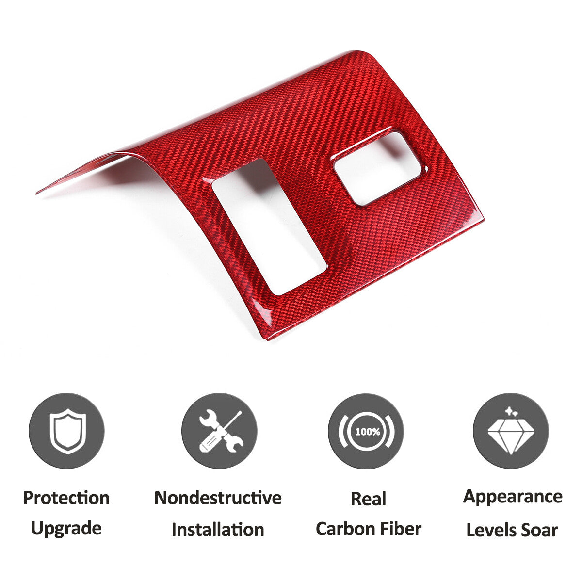 Red Real Carbon Fiber Interior Center Console Trim Set Kit For Subaru BRZ 22+ 200