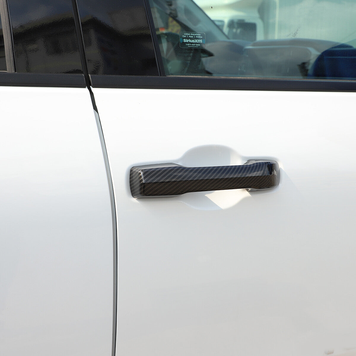 Carbon fiber Side Mirror+Door Handle Covers Molding Trim for Toyota Tundra 22-26 4