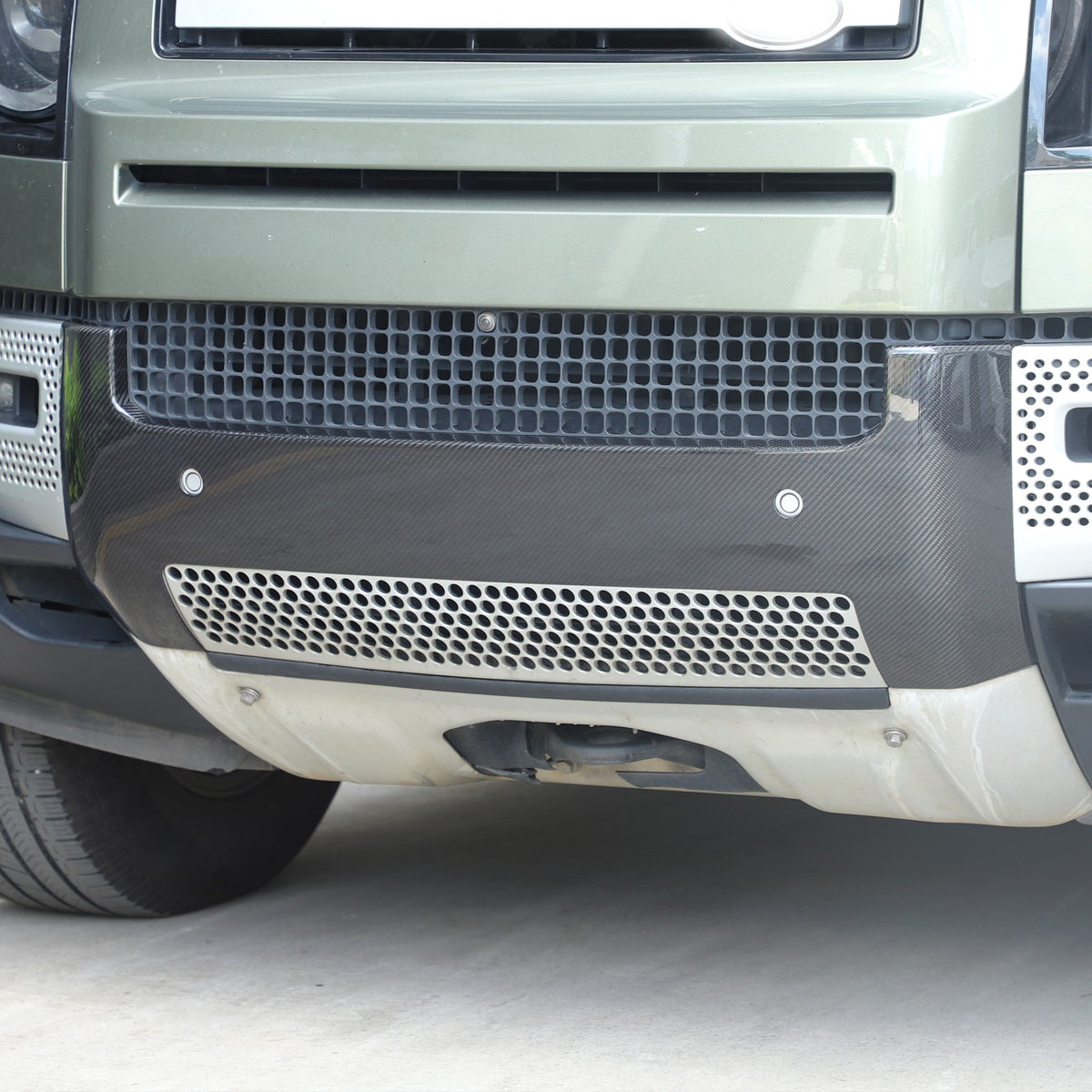 Real Carbon Fiber Front Bumper License Plate Base Trim For LR Defender L663 20+ 16
