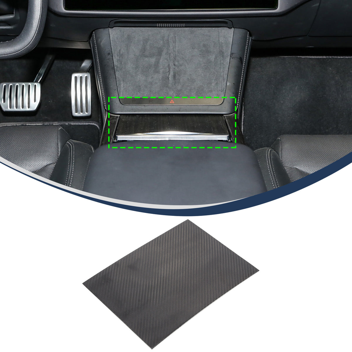 Real Dry Carbon Fiber Center Console Interior Trim Cover For Tesla Model S 23+ 26