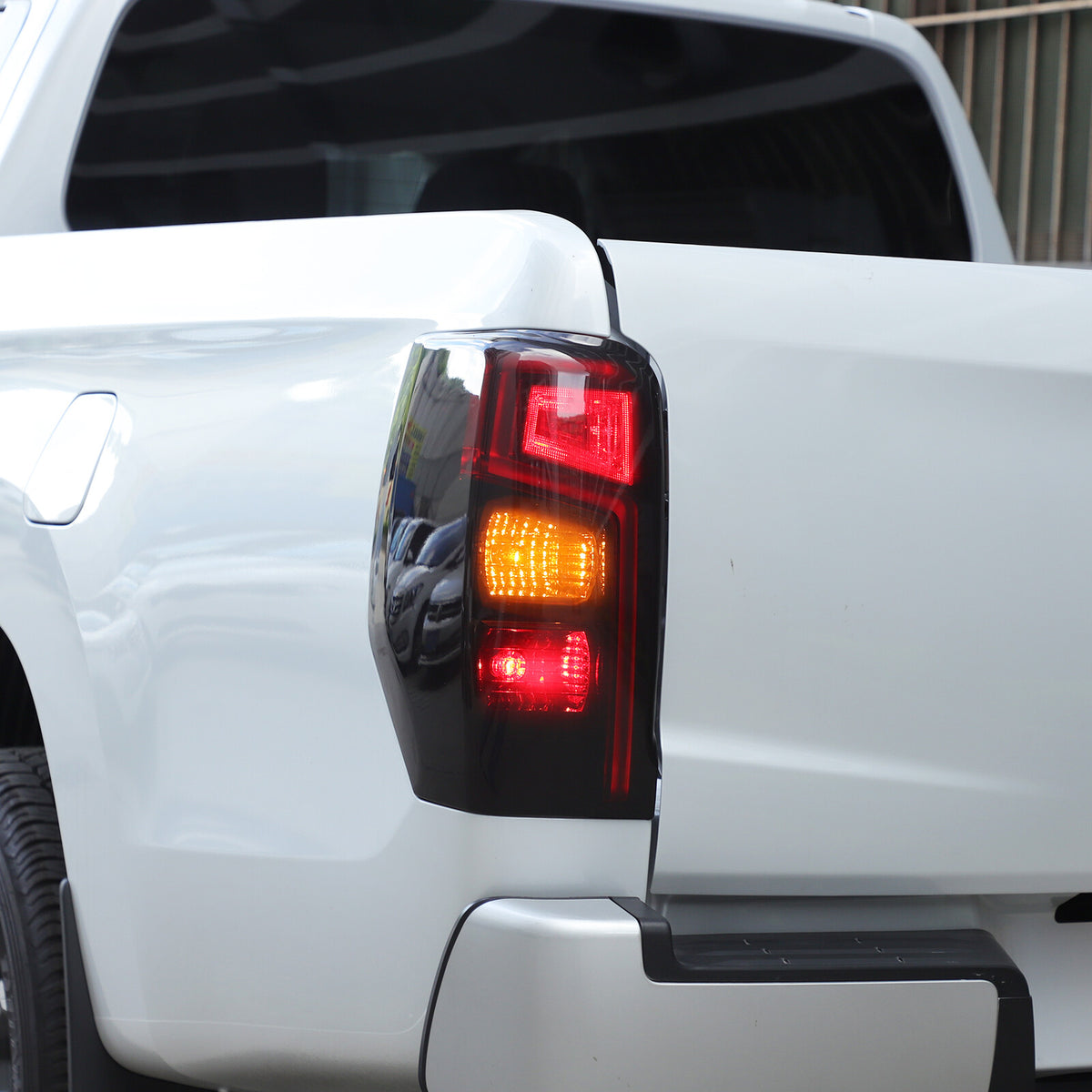 Smoked Black Rear Tail Light Guard Cover Trim Bezels For Mitsubishi L200 2019+ 12