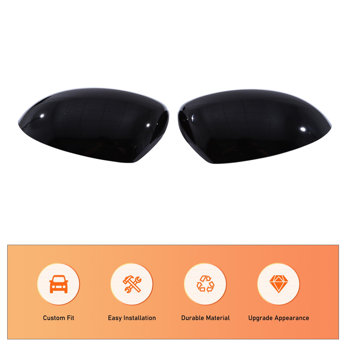 Piano Black ABS Full Wrap Exterior Side Mirror Cover For Nissan Juke 2010-2014 14
