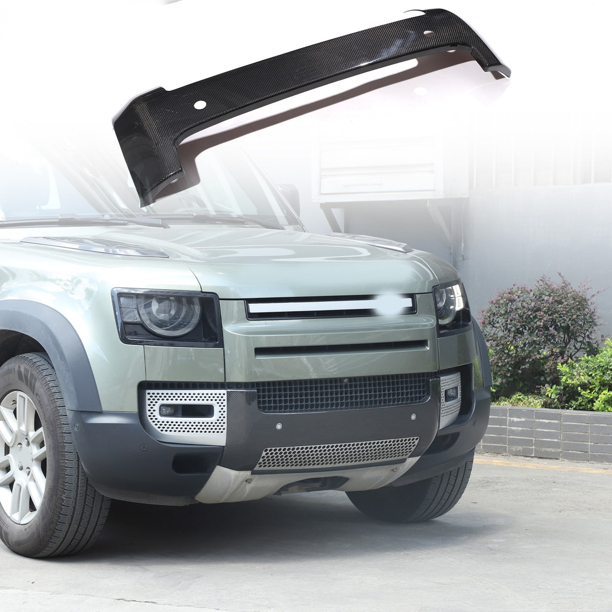 Real Carbon Fiber Front Bumper License Plate Base Trim For LR Defender L663 20+ 21