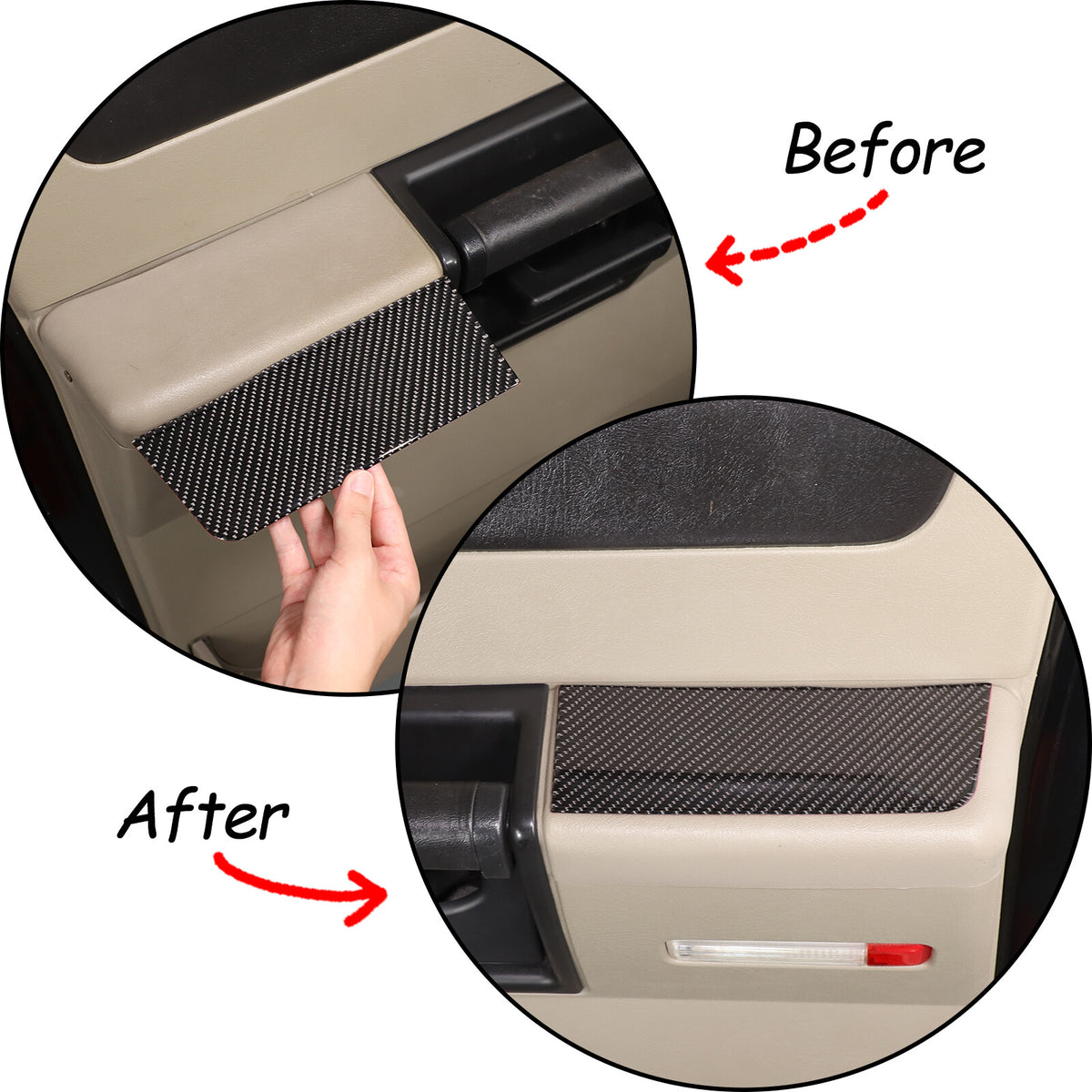 Carbon Fiber Interior Door Armrest Panel Trim Sticker For Hummer H2 2003-09 7