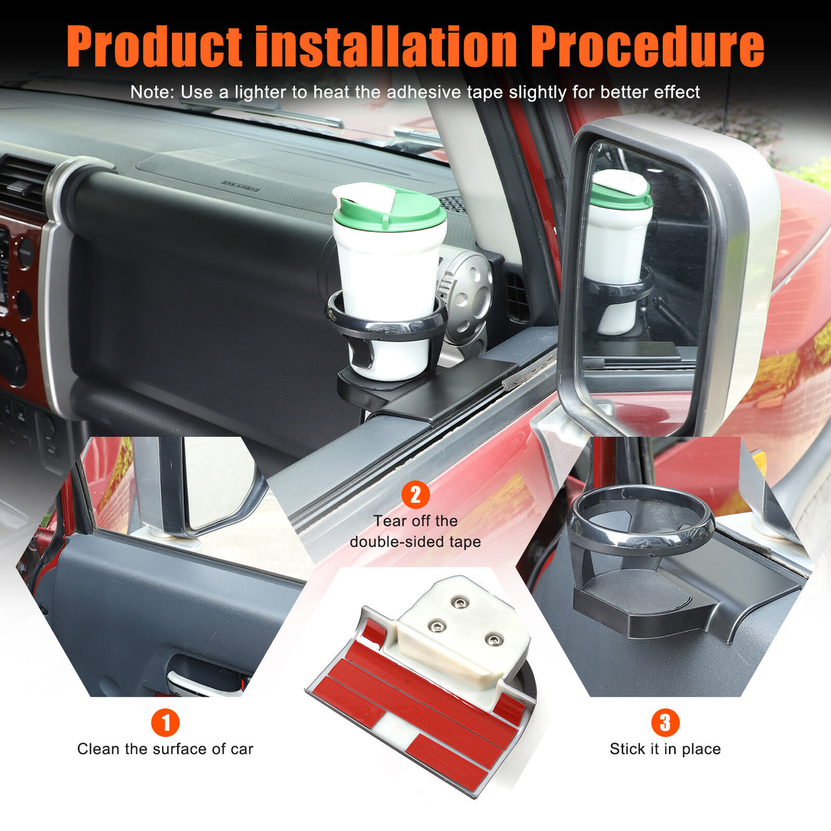 Front Door Window Left Cup Holder Stand Holder For Toyota FJ Cruiser 07-21 US 11