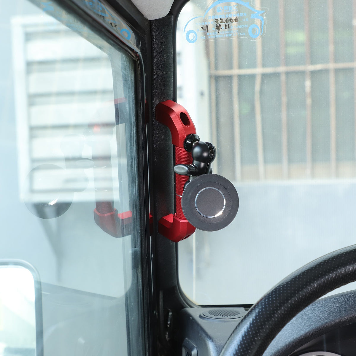 Replace Red A-Pillar Handle W/Phone Mount For LR Defender L316 2004-2018 9