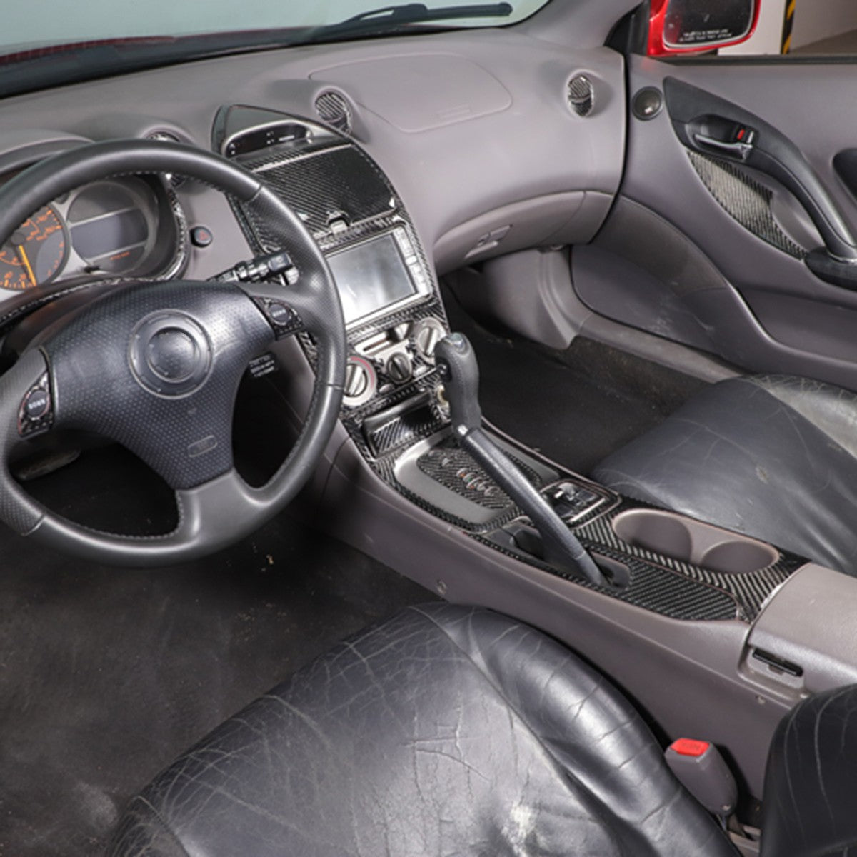 Soft Carbon Fiber Full Center Console Kit Cover Trim For Toyota Celica 2000-2005 2