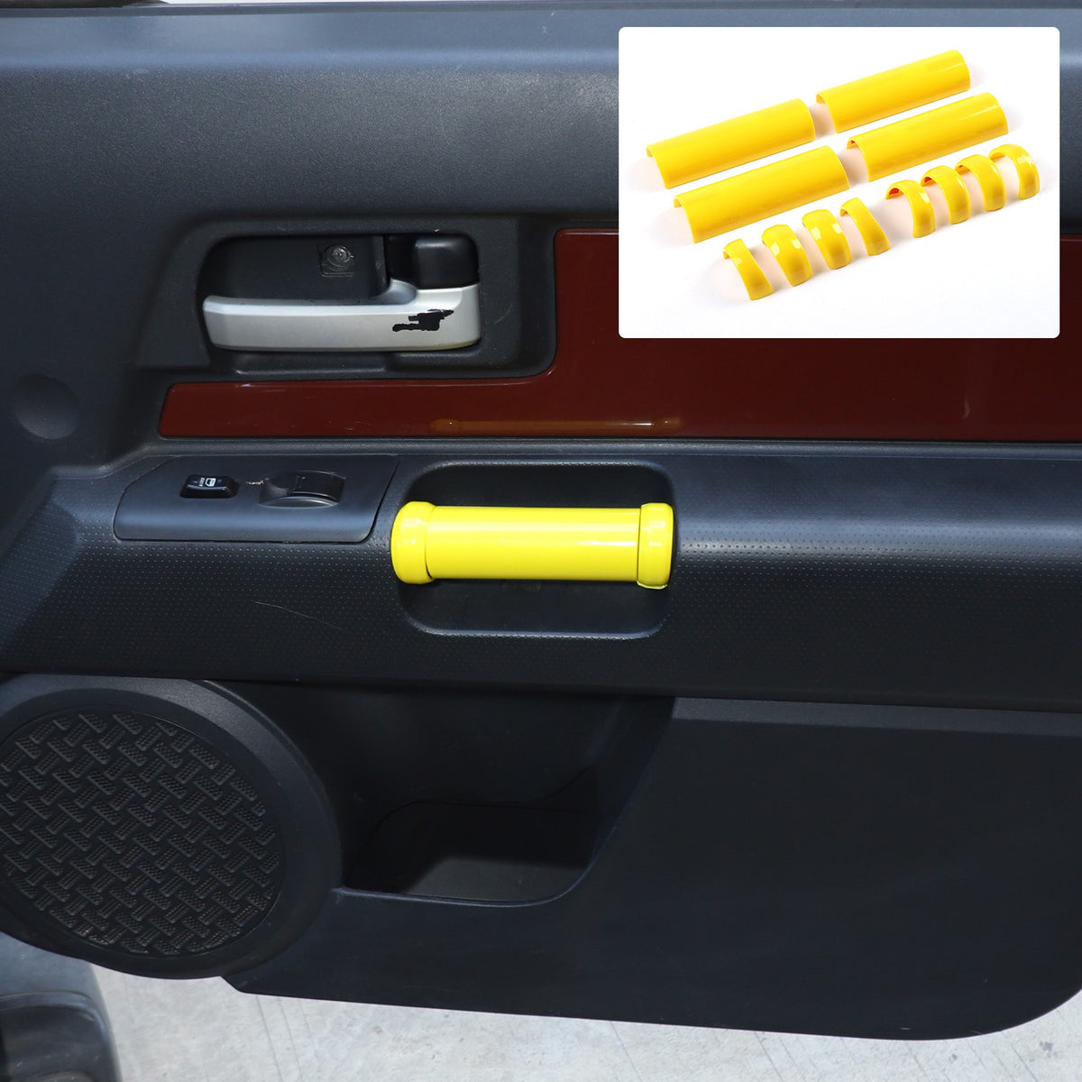 Yellow Interior Door Panel Handle Cover Trim For Toyota FJ Cruiser 2007-2021 US 8