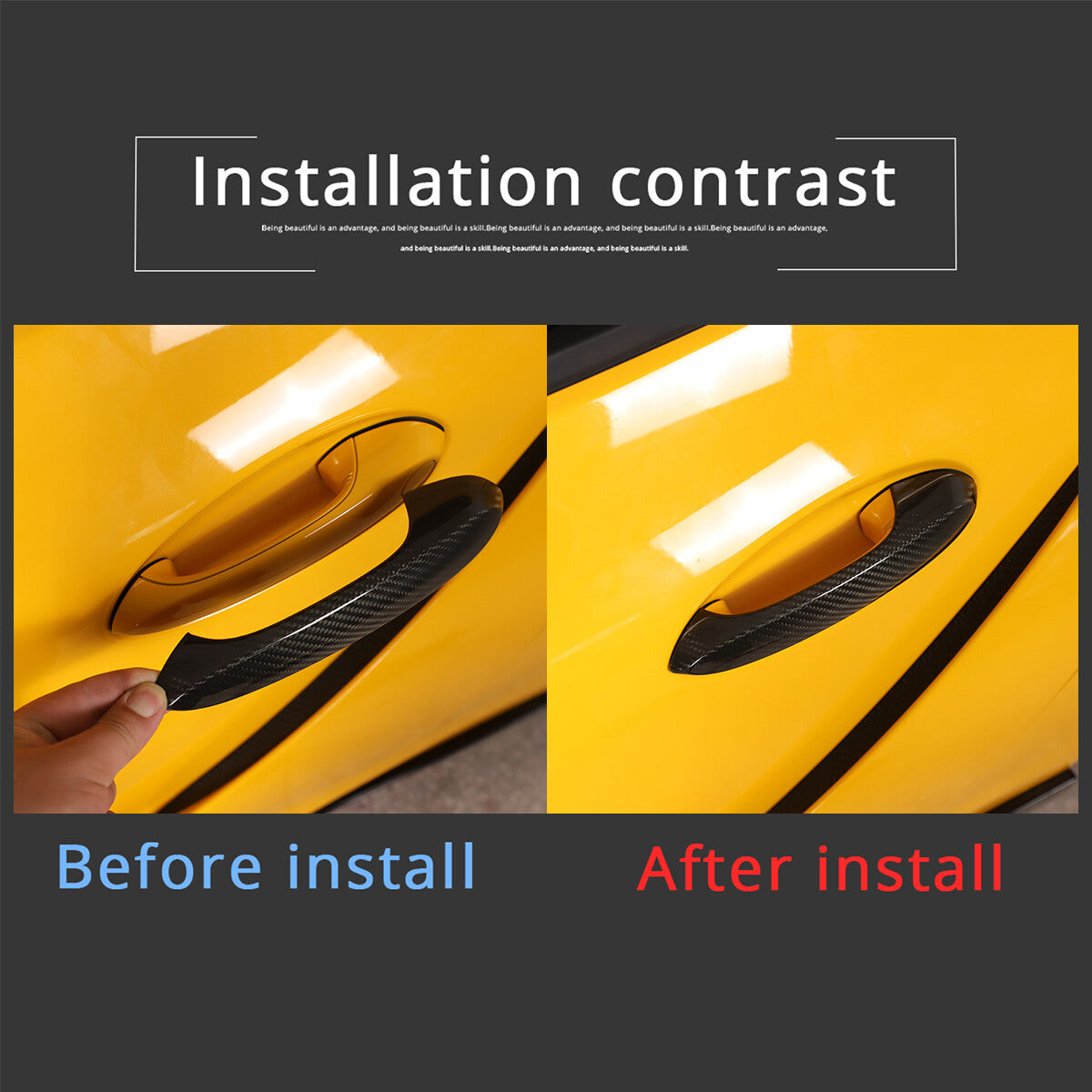 2pcs Real Carbon Door Handle Cover Trim For Toyota Supra A90 MK5 2019 2020 2021 9