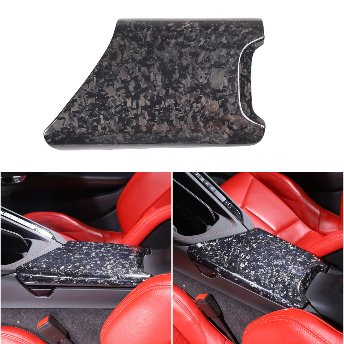 Forged Carbon Fiber Center Console Armrest Box Cover For Corvette C8 2020-26 17