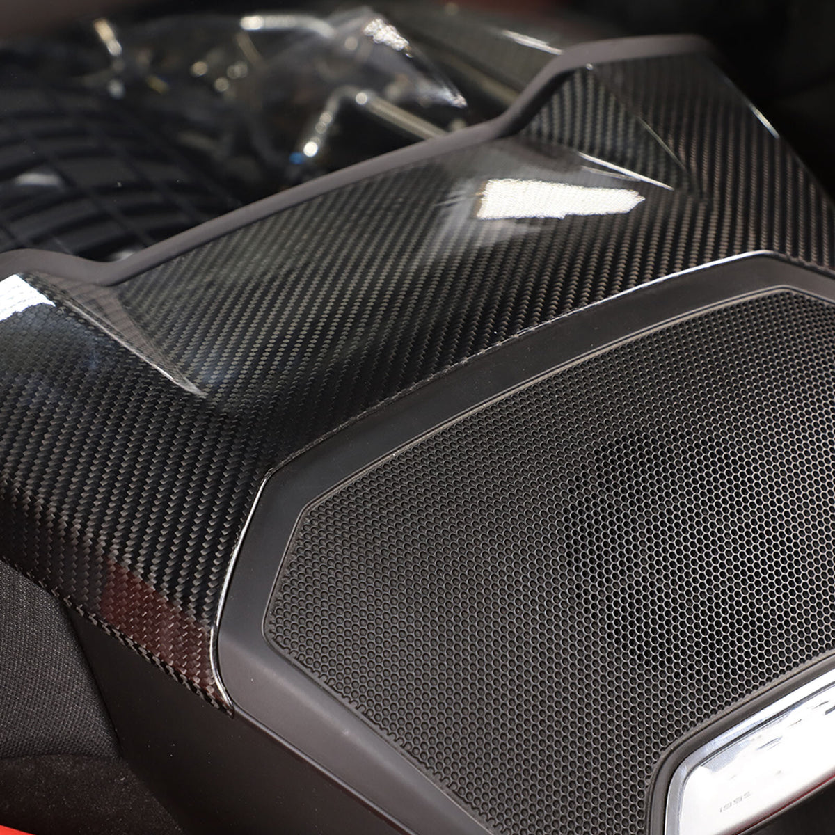 Real Carbon Fiber Wireless Charger Upper Cover Trim For C8 Corvette Coupe 1LT 9