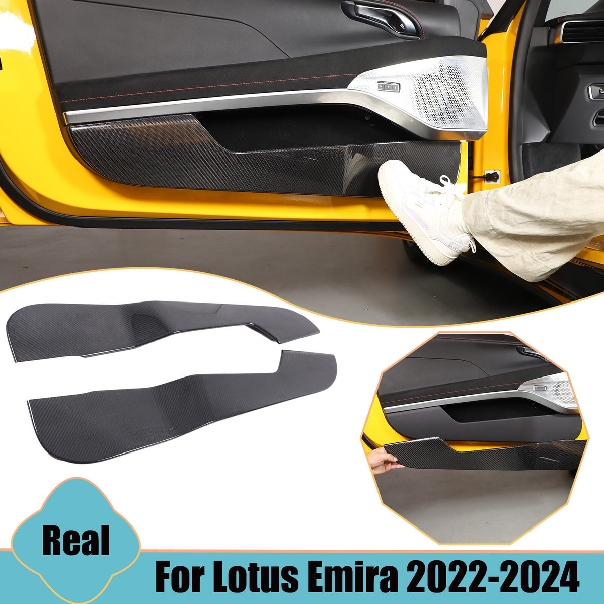 Real Carbon Fiber Full Interior Set Decor Cover Trim Kit For Lotus Emira 2021+ 15