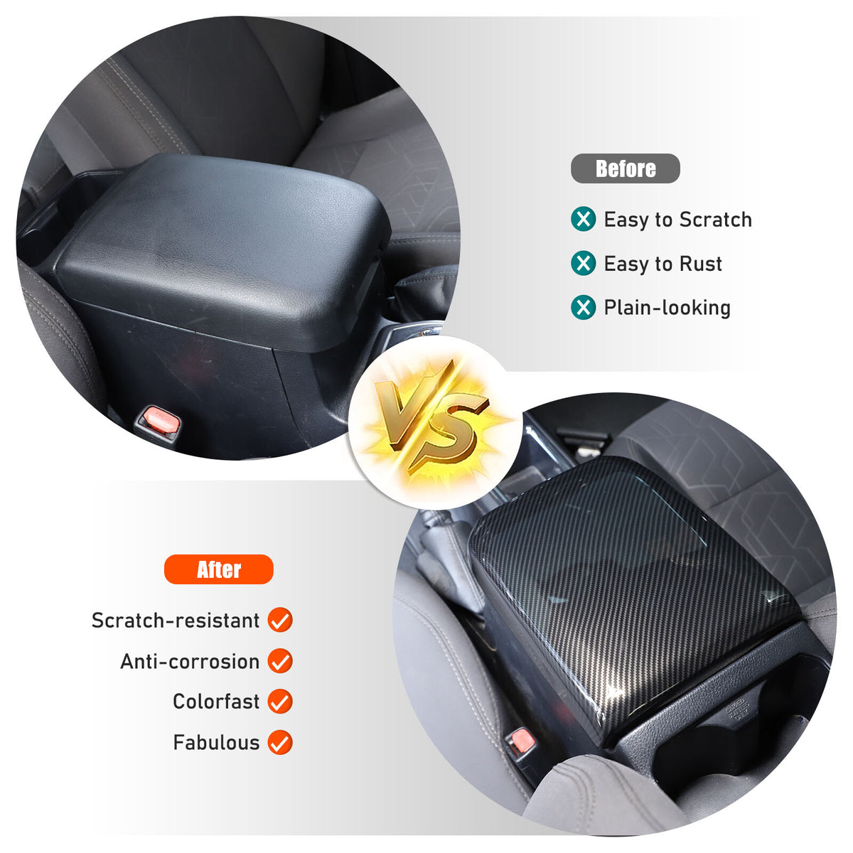 Carbon Fiber Style Center Console Armrest Box Cover For Toyota Tacoma 2016-23 22