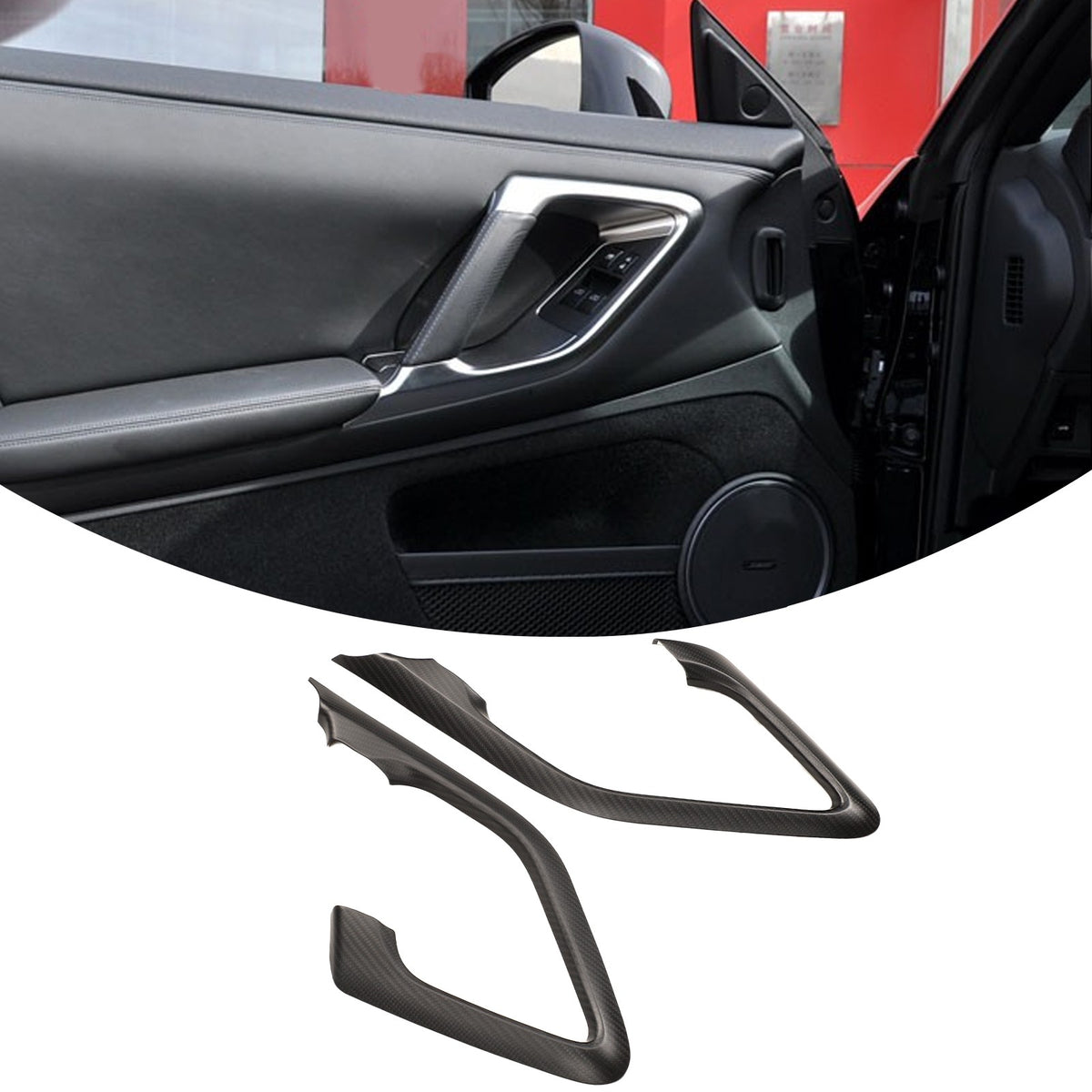 Matte Real Carbon Fiber Inner Door Handle Trim For Nissan GTR R35 2008‑2016 1