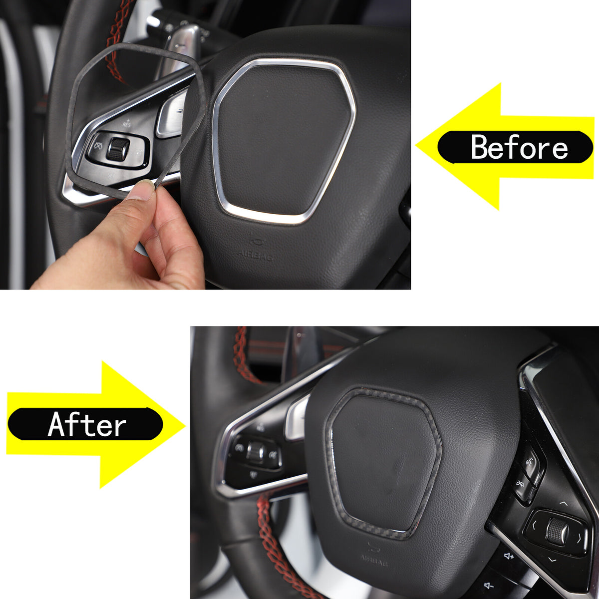 Matte Real Carbon Fiber Interior Exterior Trim Cover For Corvette C8 2020-25 55