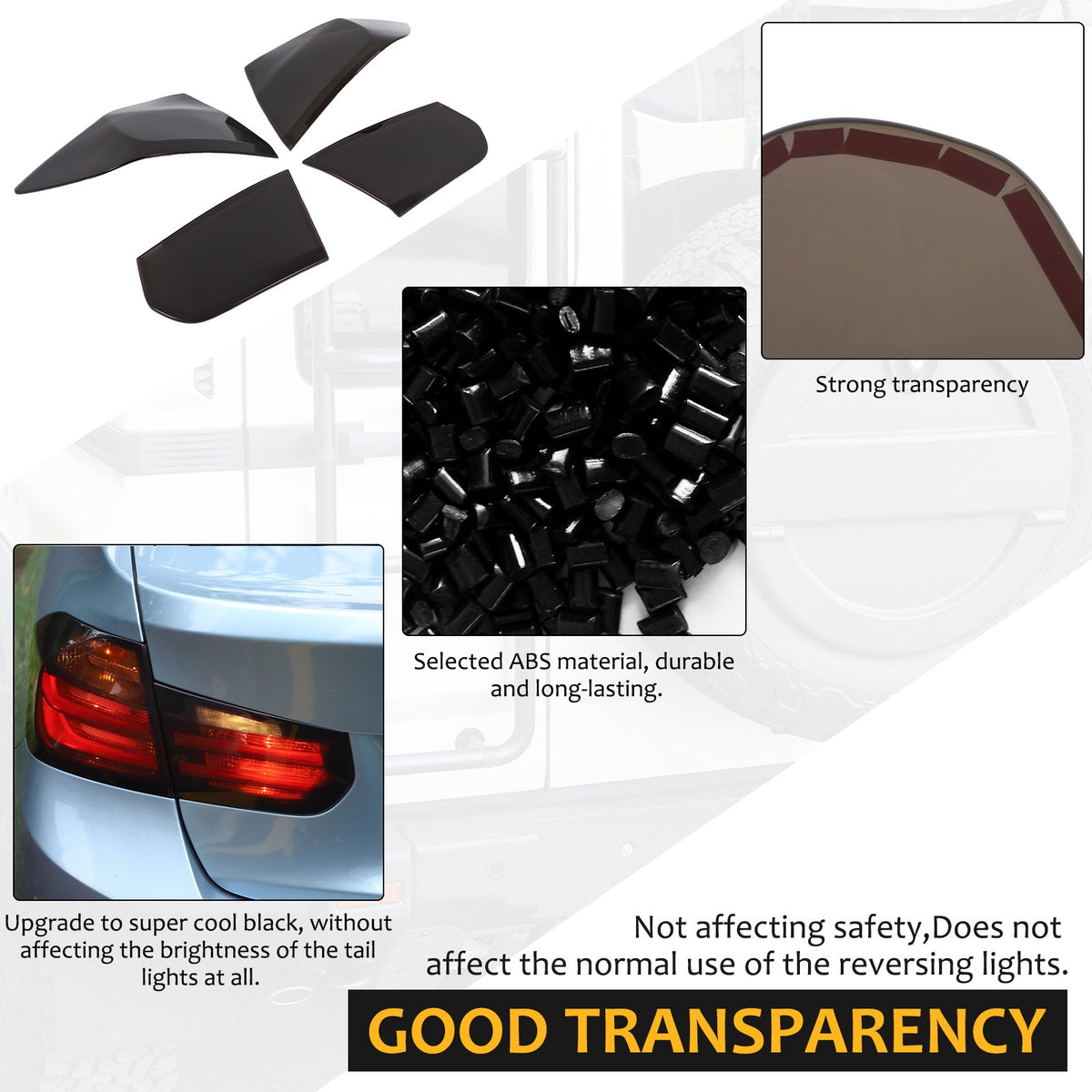 Smoked Black Rear Tail Light Cover Trim For BMW 3 Series F30 F35 /BMW M3 F80 6