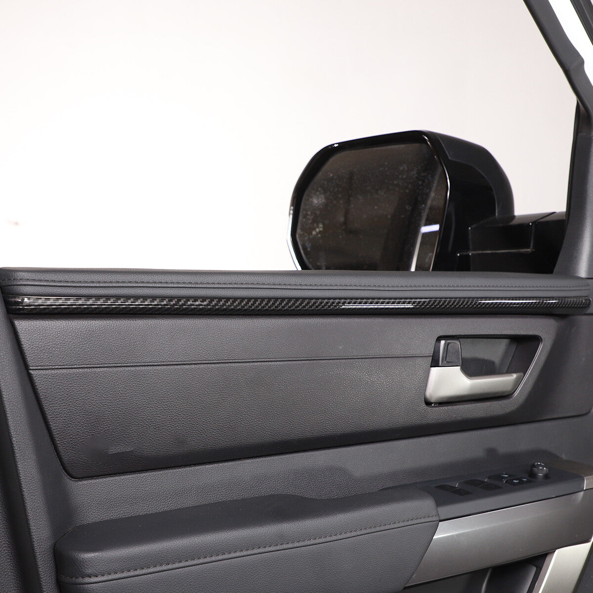Carbon Fiber Style Inner Door Panel Cover Strip Trim For Toyota Tundra 22-23 US 5