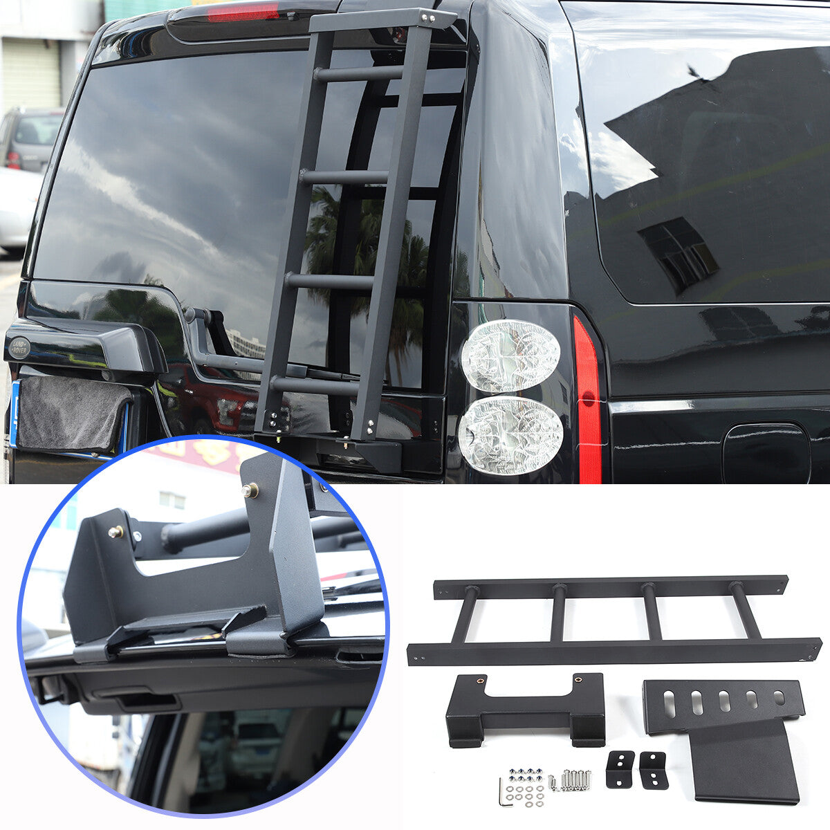 Car Rear Tail Ladder Climbing Rack For Land Rover Discovery 3/4 LR3 LR4 2004-16 2