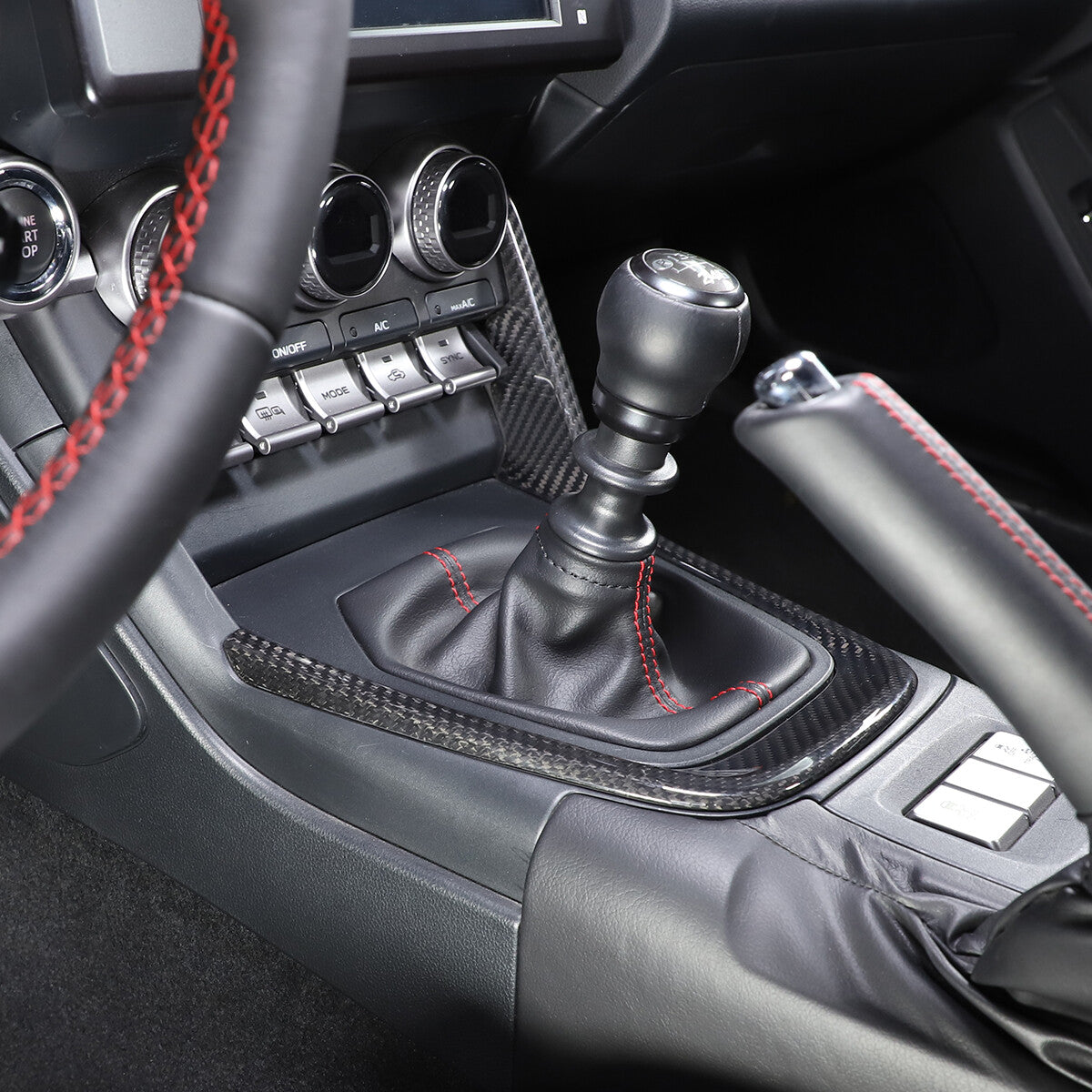 For Subaru BRZ 2022 Center Control Console Gear Shifter Trim Frame Carbon Fiber 4