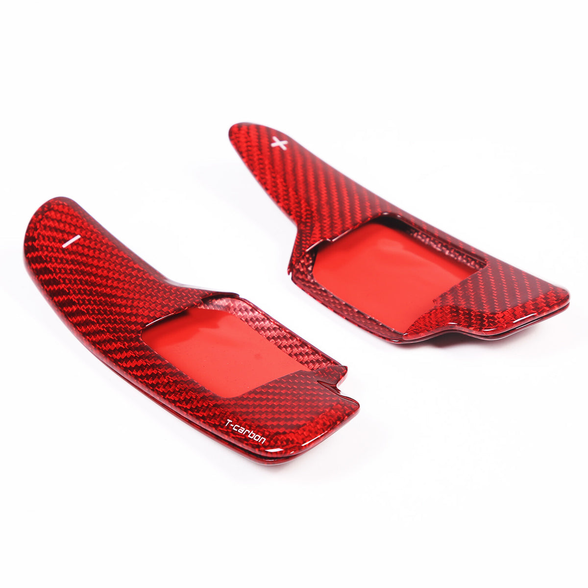 Red Real Carbon Fiber Gear Shift Paddles Paddle Shifters For Corvette C8 2020-26 18