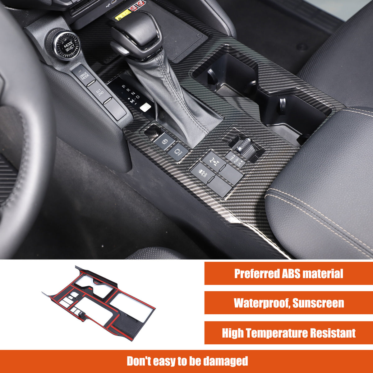 ABS Carbon Fiber Center Gear Panel Trim For Toyota Land Cruiser LC250 24+ US 19