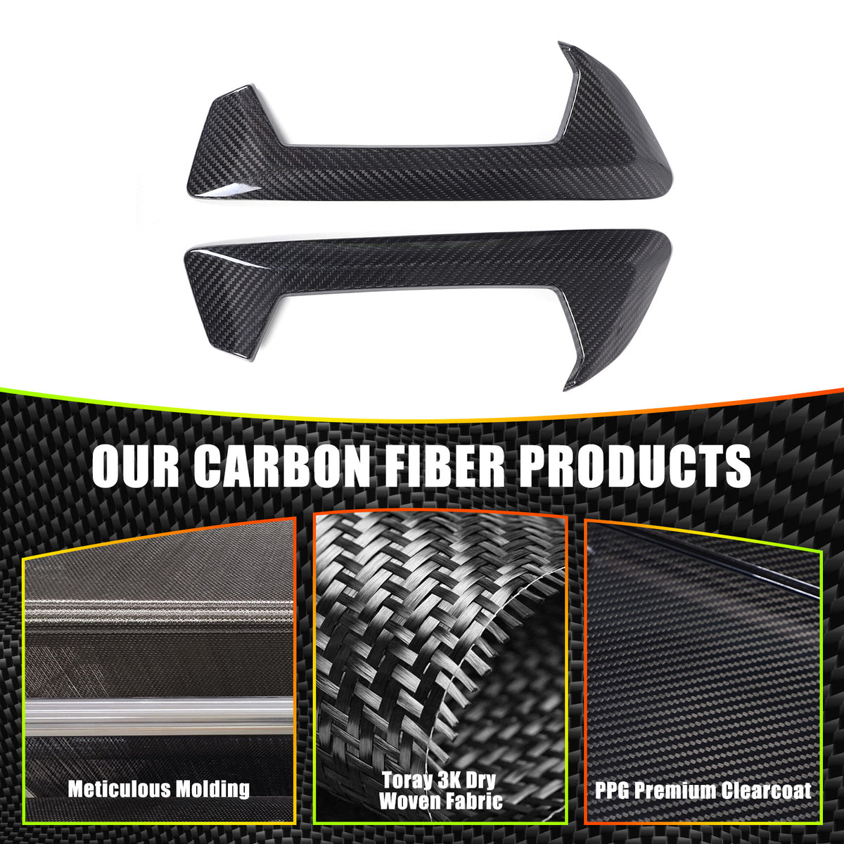 Real Carbon Fiber Side Body Fender Air wing Vent Trim For BMW X5 G05 X5M F98 23+ 14