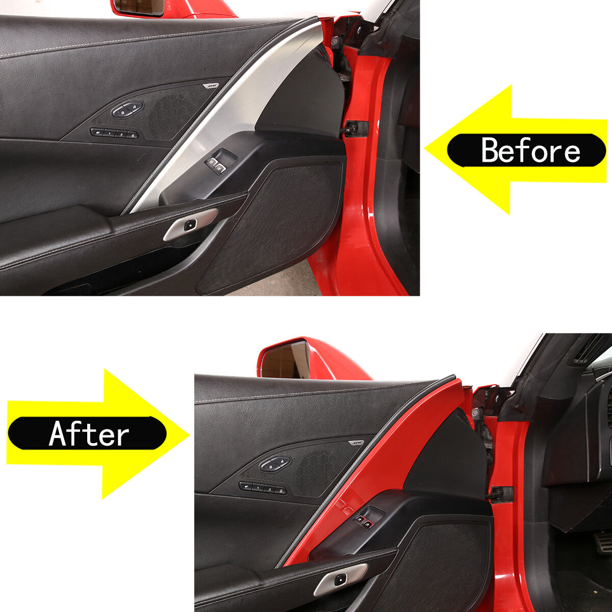 Sports Red ABS Interior Decoration Cover Trim Kit For Corvette C7 2014-19 - Styles 1-5 38