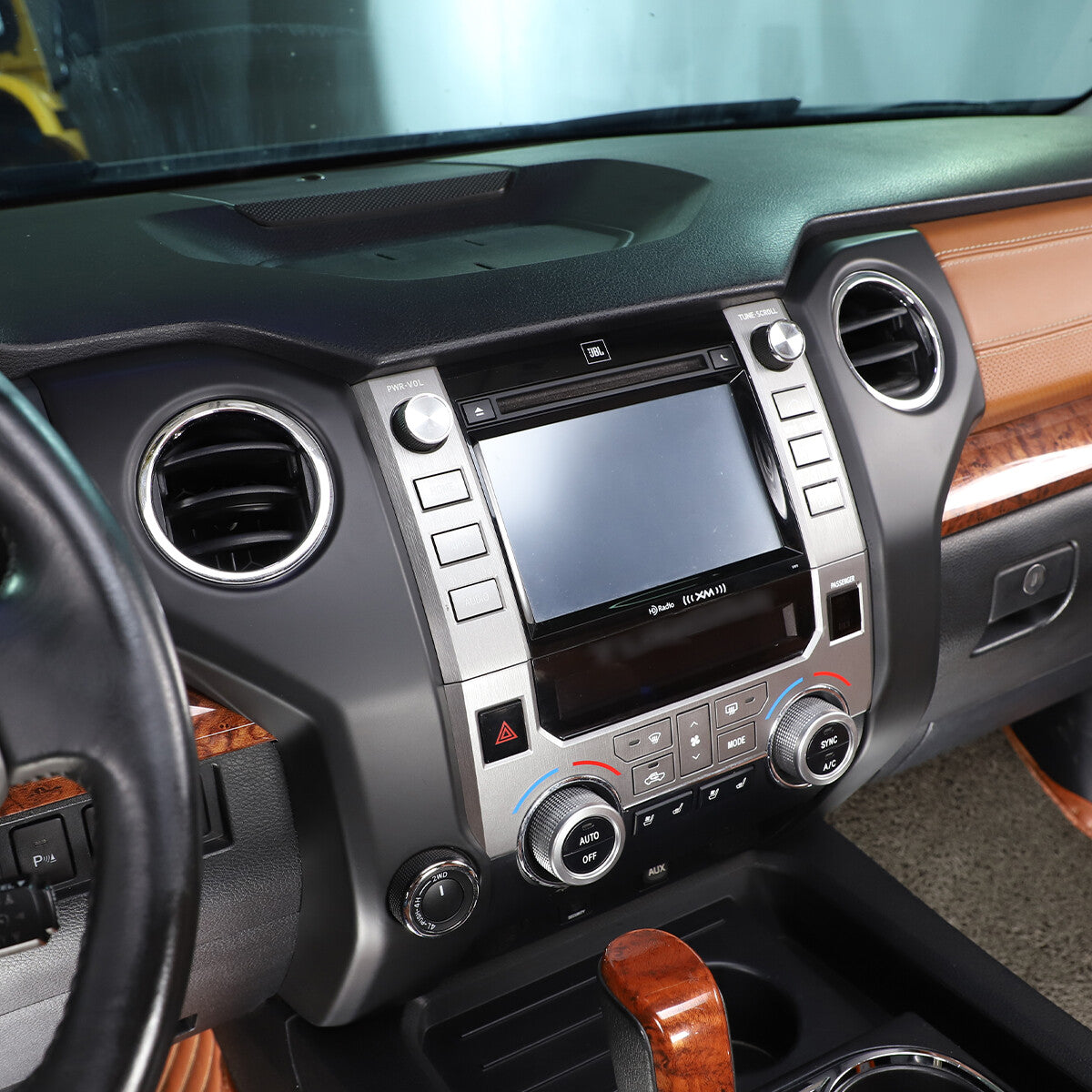 Matte Black Center Control Air Vent Outlet Frame Cover For Toyota Tundra 2014-21 12