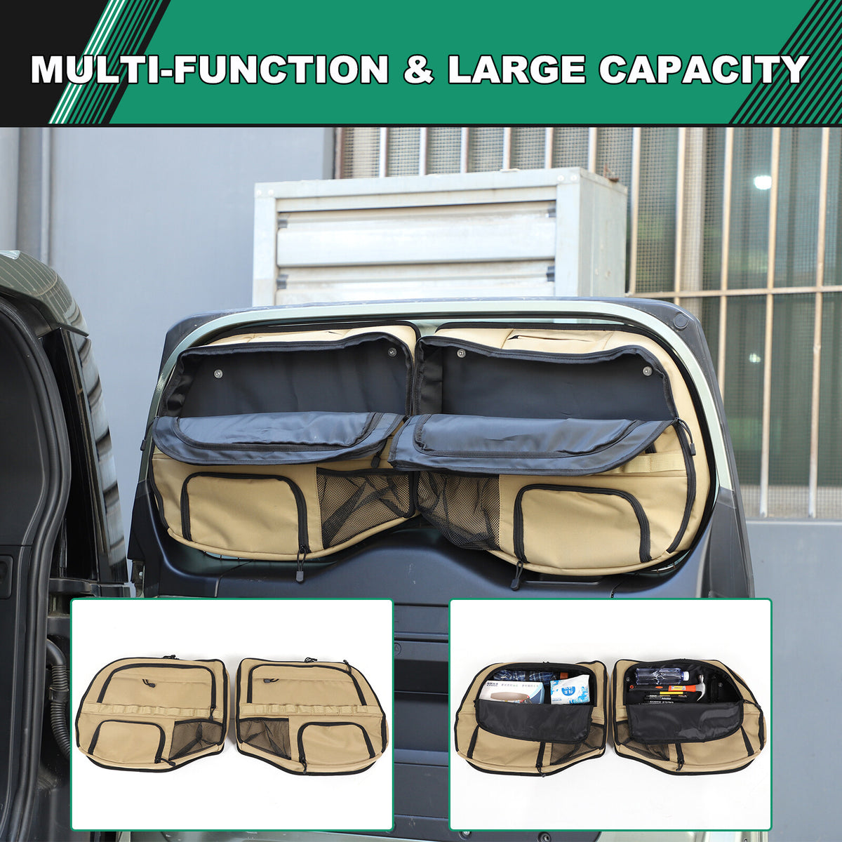 Tailgate Rear Door Cargo Trunk Storage Bag Organizer For LR Defender 2020-24 13
